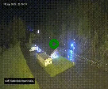 Webcam à l'entrée du tunnel du Somport, côté français, sur la N134, dans les Pyrénées, en direction de l'Espagne, à 1116 mètres d'altitude