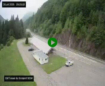 <h2>Webcam à l'entrée du tunnel du Somport, côté français, sur la N134, dans les Pyrénées, en direction de l'Espagne, à 1116 mètres d'altitude</h2>