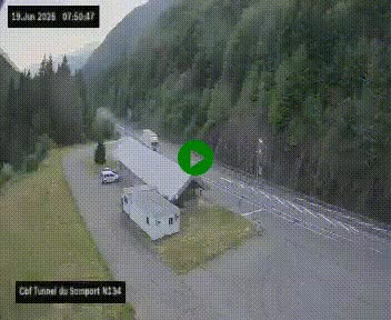 <h2>Webcam à l'entrée du tunnel du Somport, côté français, sur la N134, dans les Pyrénées, en direction de l'Espagne, à 1116 mètres d'altitude</h2>