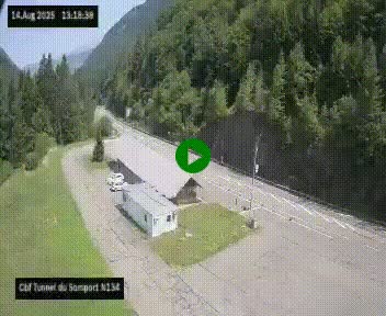 <h2>Webcam à l'entrée du tunnel du Somport, côté français, sur la N134, dans les Pyrénées, en direction de l'Espagne, à 1116 mètres d'altitude</h2>