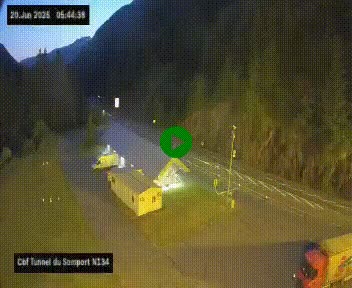 <h2>Webcam à l'entrée du tunnel du Somport, côté français, sur la N134, dans les Pyrénées, en direction de l'Espagne, à 1116 mètres d'altitude</h2>