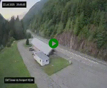 <h2>Webcam à l'entrée du tunnel du Somport, côté français, sur la N134, dans les Pyrénées, en direction de l'Espagne, à 1116 mètres d'altitude</h2>