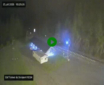 <h2>Webcam à l'entrée du tunnel du Somport, côté français, sur la N134, dans les Pyrénées, en direction de l'Espagne, à 1116 mètres d'altitude</h2>