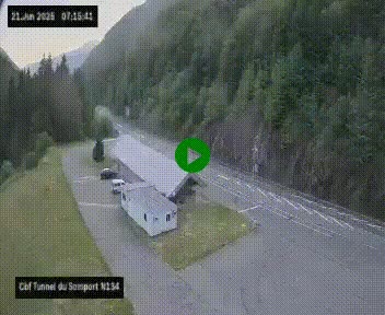<h2>Webcam à l'entrée du tunnel du Somport, côté français, sur la N134, dans les Pyrénées, en direction de l'Espagne, à 1116 mètres d'altitude</h2>