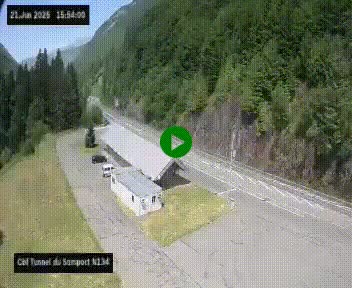 <h2>Webcam à l'entrée du tunnel du Somport, côté français, sur la N134, dans les Pyrénées, en direction de l'Espagne, à 1116 mètres d'altitude</h2>