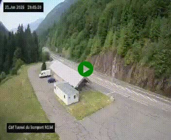 <h2>Webcam à l'entrée du tunnel du Somport, côté français, sur la N134, dans les Pyrénées, en direction de l'Espagne, à 1116 mètres d'altitude</h2>