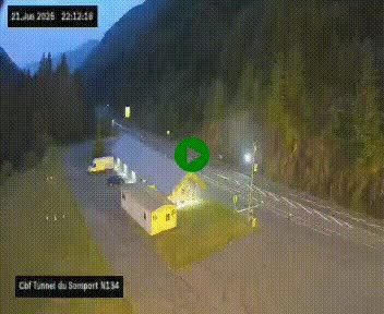 <h2>Webcam à l'entrée du tunnel du Somport, côté français, sur la N134, dans les Pyrénées, en direction de l'Espagne, à 1116 mètres d'altitude</h2>