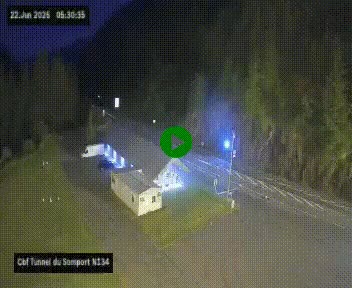<h2>Webcam à l'entrée du tunnel du Somport, côté français, sur la N134, dans les Pyrénées, en direction de l'Espagne, à 1116 mètres d'altitude</h2>