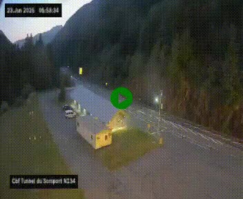 <h2>Webcam à l'entrée du tunnel du Somport, côté français, sur la N134, dans les Pyrénées, en direction de l'Espagne, à 1116 mètres d'altitude</h2>