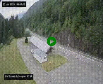 <h2>Webcam à l'entrée du tunnel du Somport, côté français, sur la N134, dans les Pyrénées, en direction de l'Espagne, à 1116 mètres d'altitude</h2>