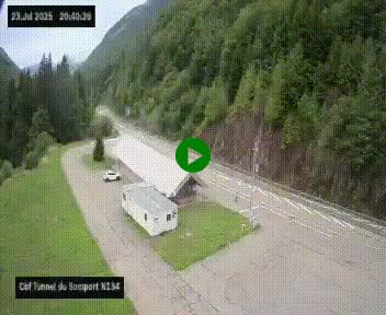 <h2>Webcam à l'entrée du tunnel du Somport, côté français, sur la N134, dans les Pyrénées, en direction de l'Espagne, à 1116 mètres d'altitude</h2>