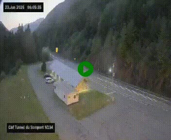 <h2>Webcam à l'entrée du tunnel du Somport, côté français, sur la N134, dans les Pyrénées, en direction de l'Espagne, à 1116 mètres d'altitude</h2>