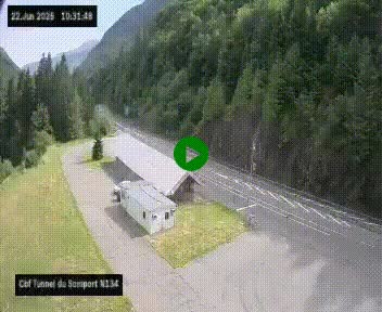 <h2>Webcam à l'entrée du tunnel du Somport, côté français, sur la N134, dans les Pyrénées, en direction de l'Espagne, à 1116 mètres d'altitude</h2>
