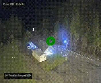 <h2>Webcam à l'entrée du tunnel du Somport, côté français, sur la N134, dans les Pyrénées, en direction de l'Espagne, à 1116 mètres d'altitude</h2>