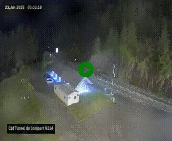 <h2>Webcam à l'entrée du tunnel du Somport, côté français, sur la N134, dans les Pyrénées, en direction de l'Espagne, à 1116 mètres d'altitude</h2>