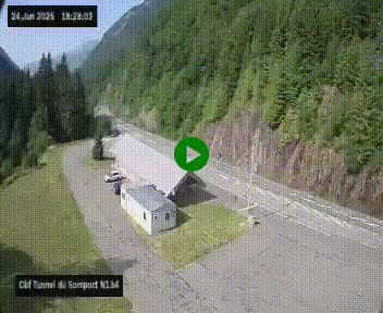 <h2>Webcam à l'entrée du tunnel du Somport, côté français, sur la N134, dans les Pyrénées, en direction de l'Espagne, à 1116 mètres d'altitude</h2>