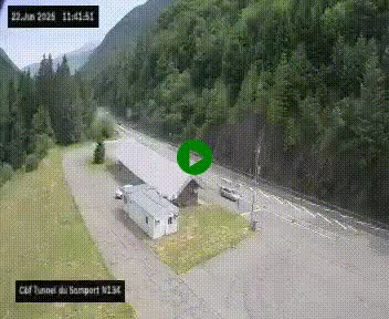 <h2>Webcam à l'entrée du tunnel du Somport, côté français, sur la N134, dans les Pyrénées, en direction de l'Espagne, à 1116 mètres d'altitude</h2>