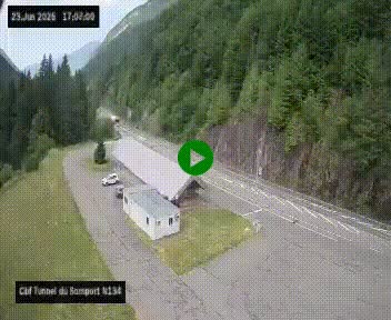 <h2>Webcam à l'entrée du tunnel du Somport, côté français, sur la N134, dans les Pyrénées, en direction de l'Espagne, à 1116 mètres d'altitude</h2>