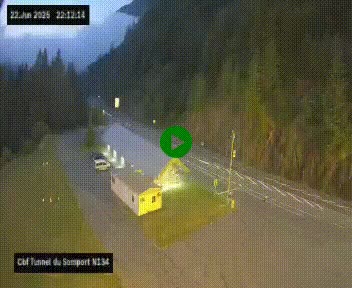 <h2>Webcam à l'entrée du tunnel du Somport, côté français, sur la N134, dans les Pyrénées, en direction de l'Espagne, à 1116 mètres d'altitude</h2>