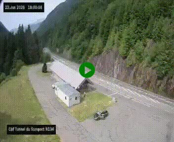 <h2>Webcam à l'entrée du tunnel du Somport, côté français, sur la N134, dans les Pyrénées, en direction de l'Espagne, à 1116 mètres d'altitude</h2>