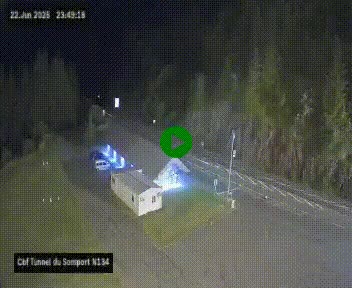 <h2>Webcam à l'entrée du tunnel du Somport, côté français, sur la N134, dans les Pyrénées, en direction de l'Espagne, à 1116 mètres d'altitude</h2>