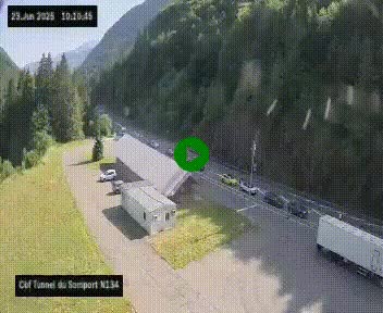 <h2>Webcam à l'entrée du tunnel du Somport, côté français, sur la N134, dans les Pyrénées, en direction de l'Espagne, à 1116 mètres d'altitude</h2>