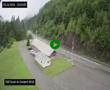<h2>Webcam à l'entrée du tunnel du Somport, côté français, sur la N134, dans les Pyrénées, en direction de l'Espagne, à 1116 mètres d'altitude</h2>