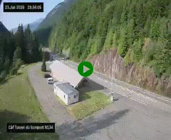 <h2>Webcam à l'entrée du tunnel du Somport, côté français, sur la N134, dans les Pyrénées, en direction de l'Espagne, à 1116 mètres d'altitude</h2>
