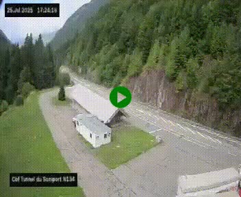 <h2>Webcam à l'entrée du tunnel du Somport, côté français, sur la N134, dans les Pyrénées, en direction de l'Espagne, à 1116 mètres d'altitude</h2>