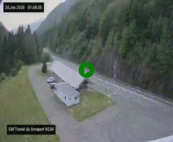 <h2>Webcam à l'entrée du tunnel du Somport, côté français, sur la N134, dans les Pyrénées, en direction de l'Espagne, à 1116 mètres d'altitude</h2>