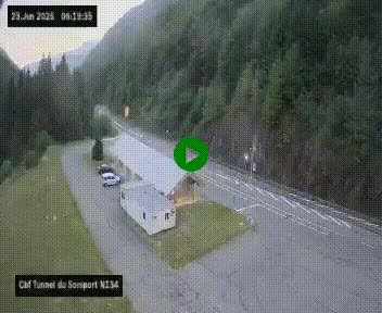 <h2>Webcam à l'entrée du tunnel du Somport, côté français, sur la N134, dans les Pyrénées, en direction de l'Espagne, à 1116 mètres d'altitude</h2>
