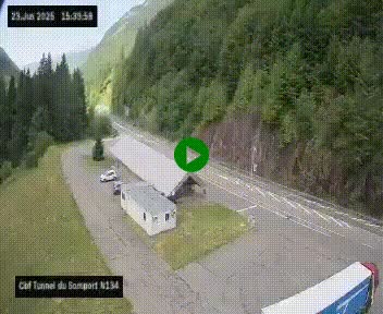 <h2>Webcam à l'entrée du tunnel du Somport, côté français, sur la N134, dans les Pyrénées, en direction de l'Espagne, à 1116 mètres d'altitude</h2>