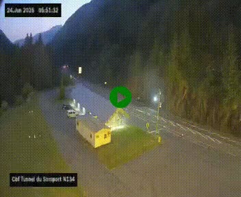 <h2>Webcam à l'entrée du tunnel du Somport, côté français, sur la N134, dans les Pyrénées, en direction de l'Espagne, à 1116 mètres d'altitude</h2>