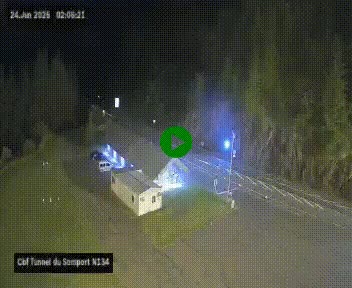 <h2>Webcam à l'entrée du tunnel du Somport, côté français, sur la N134, dans les Pyrénées, en direction de l'Espagne, à 1116 mètres d'altitude</h2>