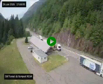 <h2>Webcam à l'entrée du tunnel du Somport, côté français, sur la N134, dans les Pyrénées, en direction de l'Espagne, à 1116 mètres d'altitude</h2>
