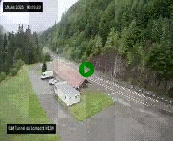 <h2>Webcam à l'entrée du tunnel du Somport, côté français, sur la N134, dans les Pyrénées, en direction de l'Espagne, à 1116 mètres d'altitude</h2>