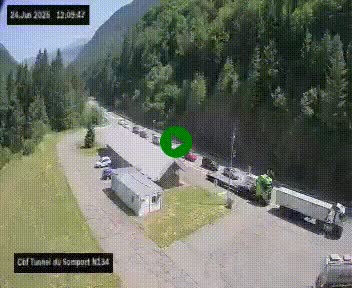 <h2>Webcam à l'entrée du tunnel du Somport, côté français, sur la N134, dans les Pyrénées, en direction de l'Espagne, à 1116 mètres d'altitude</h2>