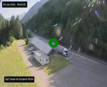 <h2>Webcam à l'entrée du tunnel du Somport, côté français, sur la N134, dans les Pyrénées, en direction de l'Espagne, à 1116 mètres d'altitude</h2>