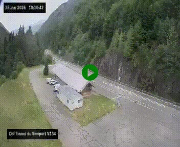 <h2>Webcam à l'entrée du tunnel du Somport, côté français, sur la N134, dans les Pyrénées, en direction de l'Espagne, à 1116 mètres d'altitude</h2>