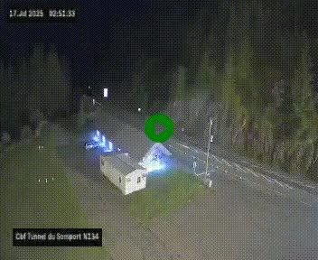<h2>Webcam à l'entrée du tunnel du Somport, côté français, sur la N134, dans les Pyrénées, en direction de l'Espagne, à 1116 mètres d'altitude</h2>