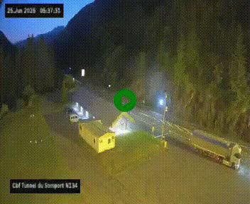 <h2>Webcam à l'entrée du tunnel du Somport, côté français, sur la N134, dans les Pyrénées, en direction de l'Espagne, à 1116 mètres d'altitude</h2>