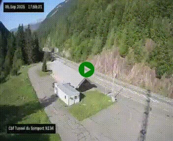 <h2>Webcam à l'entrée du tunnel du Somport, côté français, sur la N134, dans les Pyrénées, en direction de l'Espagne, à 1116 mètres d'altitude</h2>