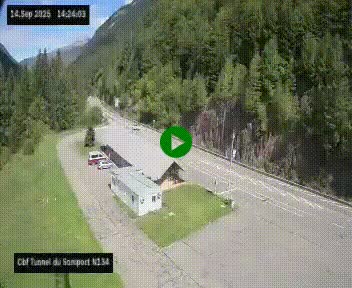 <h2>Webcam à l'entrée du tunnel du Somport, côté français, sur la N134, dans les Pyrénées, en direction de l'Espagne, à 1116 mètres d'altitude</h2>
