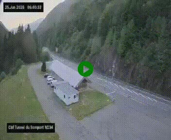 <h2>Webcam à l'entrée du tunnel du Somport, côté français, sur la N134, dans les Pyrénées, en direction de l'Espagne, à 1116 mètres d'altitude</h2>