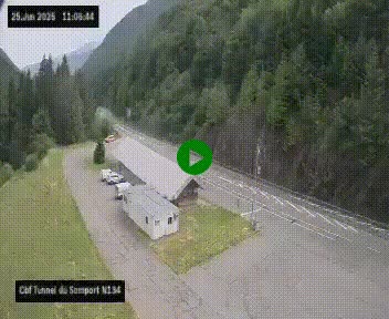 <h2>Webcam à l'entrée du tunnel du Somport, côté français, sur la N134, dans les Pyrénées, en direction de l'Espagne, à 1116 mètres d'altitude</h2>