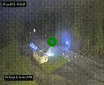 <h2>Webcam à l'entrée du tunnel du Somport, côté français, sur la N134, dans les Pyrénées, en direction de l'Espagne, à 1116 mètres d'altitude</h2>