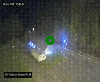 <h2>Webcam à l'entrée du tunnel du Somport, côté français, sur la N134, dans les Pyrénées, en direction de l'Espagne, à 1116 mètres d'altitude</h2>