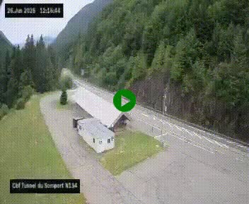 <h2>Webcam à l'entrée du tunnel du Somport, côté français, sur la N134, dans les Pyrénées, en direction de l'Espagne, à 1116 mètres d'altitude</h2>