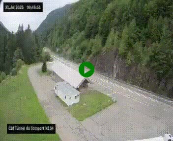 <h2>Webcam à l'entrée du tunnel du Somport, côté français, sur la N134, dans les Pyrénées, en direction de l'Espagne, à 1116 mètres d'altitude</h2>