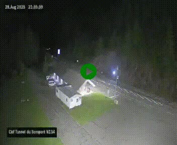 <h2>Webcam à l'entrée du tunnel du Somport, côté français, sur la N134, dans les Pyrénées, en direction de l'Espagne, à 1116 mètres d'altitude</h2>